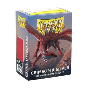 Dragon Shield Sleeves – Crimson/Silver Matte Dual